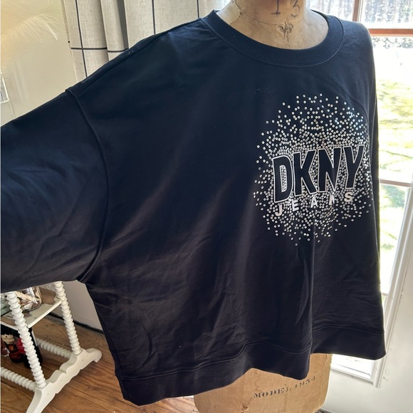 Black DKNY Jeans Sequined Sweatshirt - Picture 5 of 6